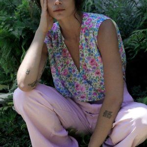 Zara Floral Bodysuit Size Small